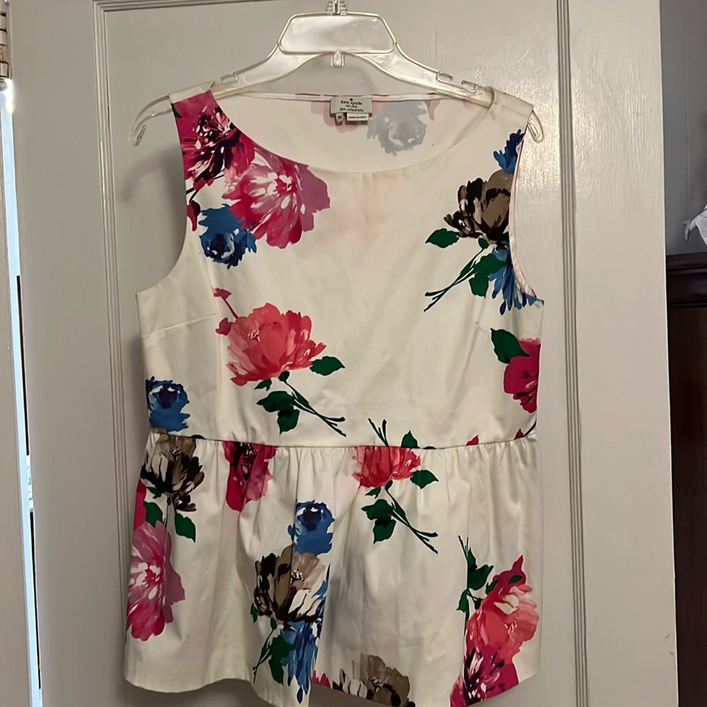 Kate Spade New York Sleevelee Floral Peplum Top